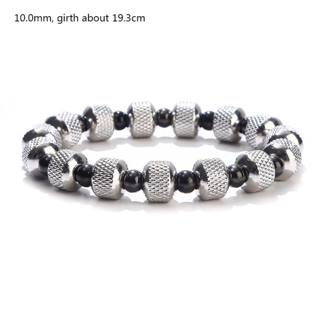 Punk trend stainless steel bead bracelet
