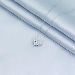925 sterling silver cubic zircon clover heart dainty necklace