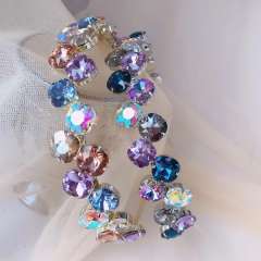 Luxury color glass crystal statement headband