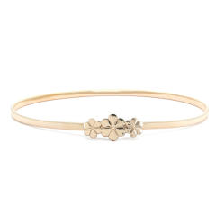 Korean fashion gold color leaf easy match elastic belt