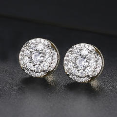 Hiphop diamond copper studs earrings for men