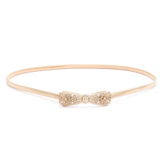 Korean fashion gold color leaf easy match elastic belt