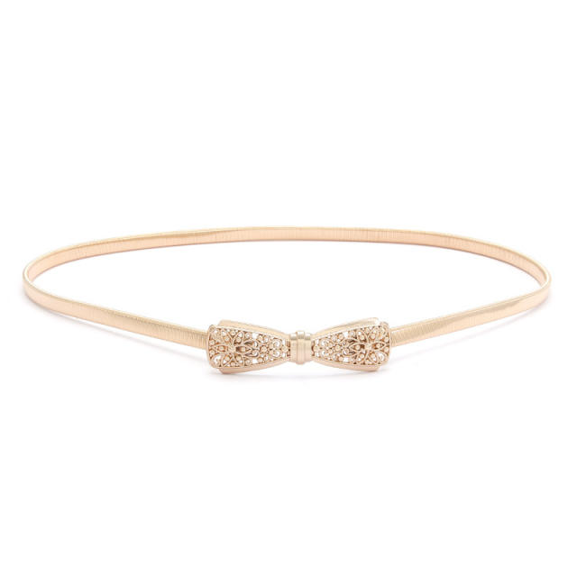 Korean fashion gold color leaf easy match elastic belt