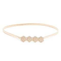 Korean fashion gold color leaf easy match elastic belt