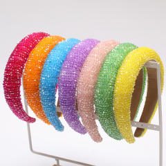 Spring summer ins trend candy color beaded padded headband