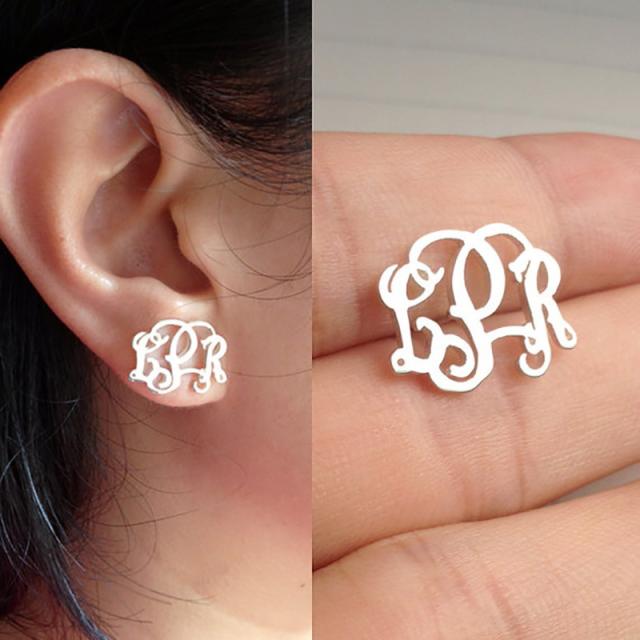 Personality custom Monogram earrings