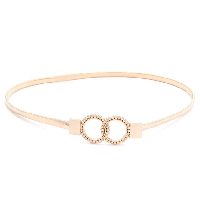 Korean fashion gold color leaf easy match elastic belt