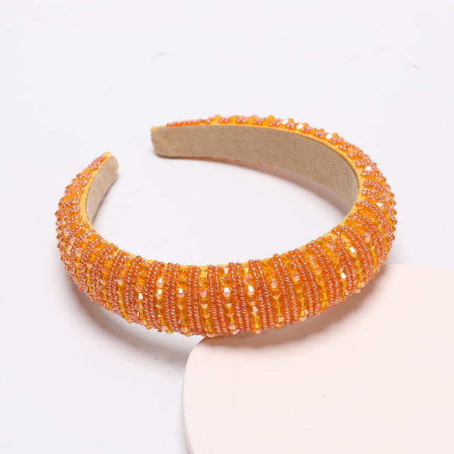 Spring summer ins trend candy color beaded padded headband