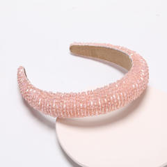 Spring summer ins trend candy color beaded padded headband