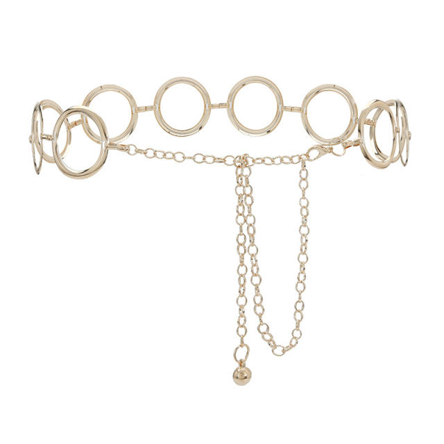 Korean fashion gold color leaf easy match elastic belt