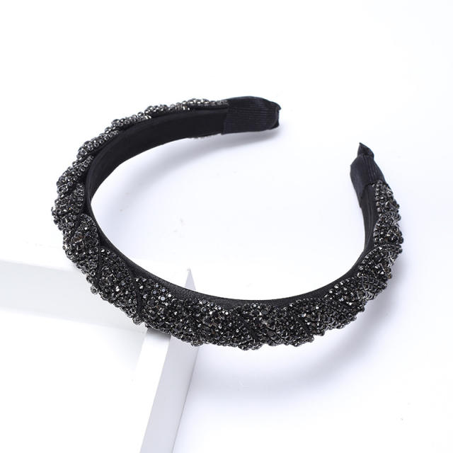 Baroque colorful crystal bead braid vintage headband