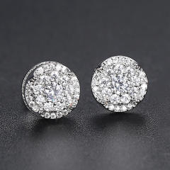 Hiphop diamond copper studs earrings for men