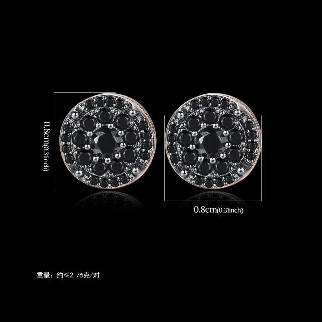 Hiphop diamond copper studs earrings for men