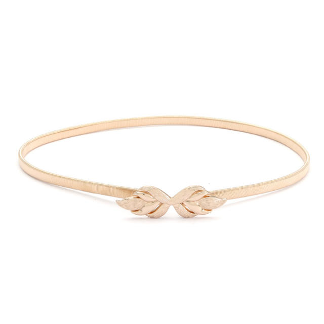 Korean fashion gold color leaf easy match elastic belt
