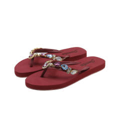 Summer design personality glass crystal diamond flip flops
