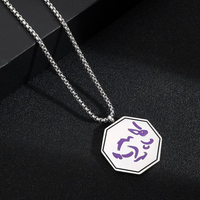 Comic personality chinese zodiac pendant stainless steel necklace for men