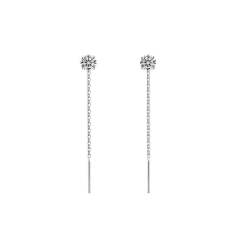999 sterling silver diamond chic threader earrings