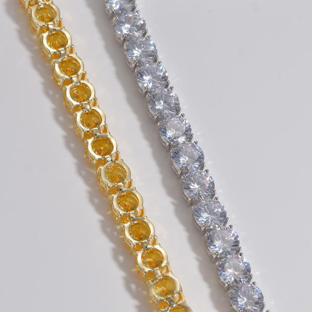 Delicate color cubic zircon copper tennis bracelet