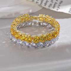 Delicate color cubic zircon copper tennis bracelet