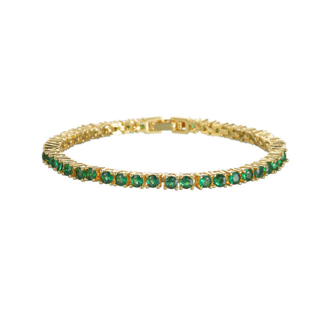 3mm Color cz delicate copper tennis bracelet