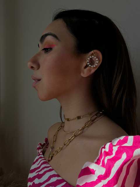Personality 18K real gold plated copper pearl bead ear wrap ear cuff