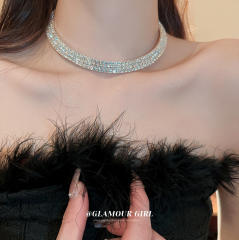 Lxury diamond choker necklace