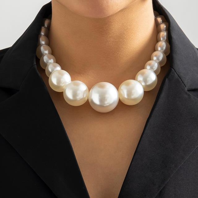 Personality plastic pearl bead necklace set