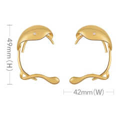 18K gold plated copper unique geometric ear wrap