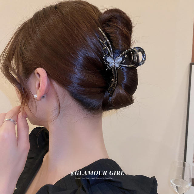 Delicate diamond butterfly hair claw clips