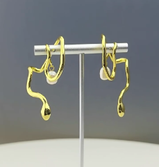 18K real gold plated snake shape copper ear wrap
