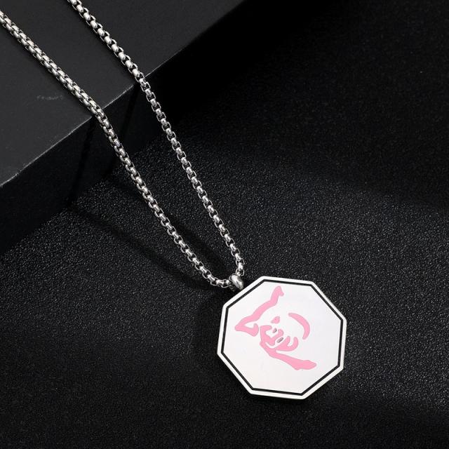 Comic personality chinese zodiac pendant stainless steel necklace for men