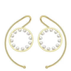 Personality 18K real gold plated copper pearl bead ear wrap ear cuff