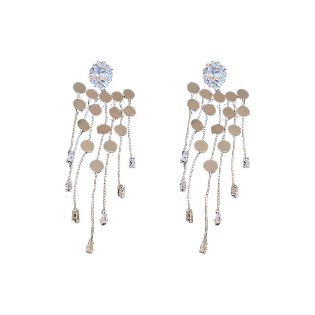 Popular gliter tassel long earrings