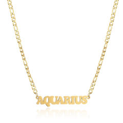 304 stainless steel figaro chain zodiac necklace