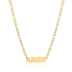 304 stainless steel figaro chain zodiac necklace