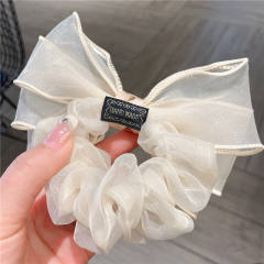 Concise elegant mesh bow scrunchies