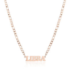 304 stainless steel figaro chain zodiac necklace