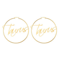 18K gold plated zodiac stainless steel hoop earrings