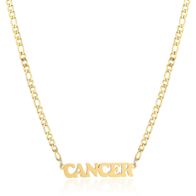 304 stainless steel figaro chain zodiac necklace