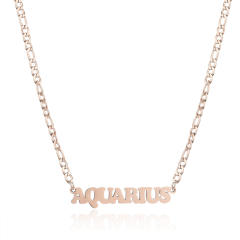 304 stainless steel figaro chain zodiac necklace
