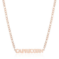304 stainless steel figaro chain zodiac necklace