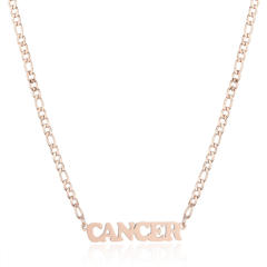 304 stainless steel figaro chain zodiac necklace