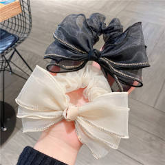 Concise elegant mesh bow scrunchies