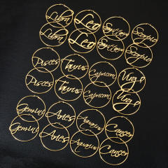 18K gold plated zodiac stainless steel hoop earrings
