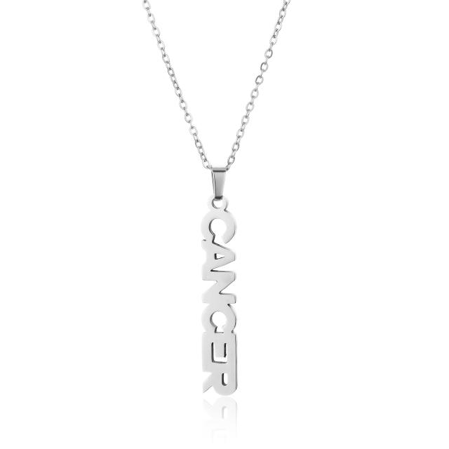 18K gold plated stainless steel zodiac pendant necklace