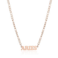 304 stainless steel figaro chain zodiac necklace