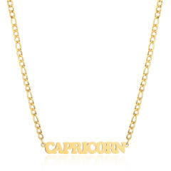 304 stainless steel figaro chain zodiac necklace