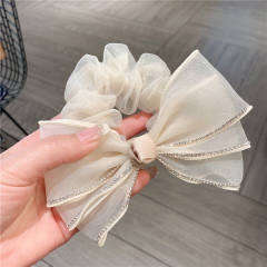 Concise elegant mesh bow scrunchies