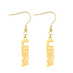 18K gold plated zodiac stainless steel earrings