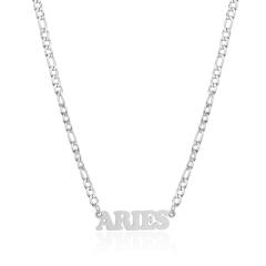 304 stainless steel figaro chain zodiac necklace